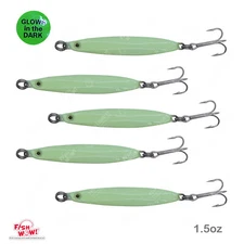 5pcs Glow 1.5oz Colt Sniper jigs 42g Vertical jig Slow fall 3561D-DT MUSTAD Hook