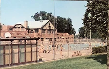 Moline Illinois Swimming Pool Riverside Park Postcard VTG 1960s Kids Swim Summer
