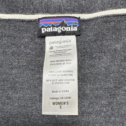 Patagonia Merino Wool Cardigan Wmn Sz S Gray Ivory Light Outside Layer Nice 49 - Picture 2 of 12