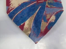 SILK Tie Necktie 56 x 3.75 turquoise red blue 13720 