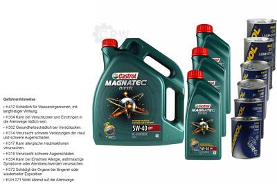 8L Castrol Magnatec Diesel 5W-40 DPF 2xLeak-Stop+Motor Doctor+Motor Flush