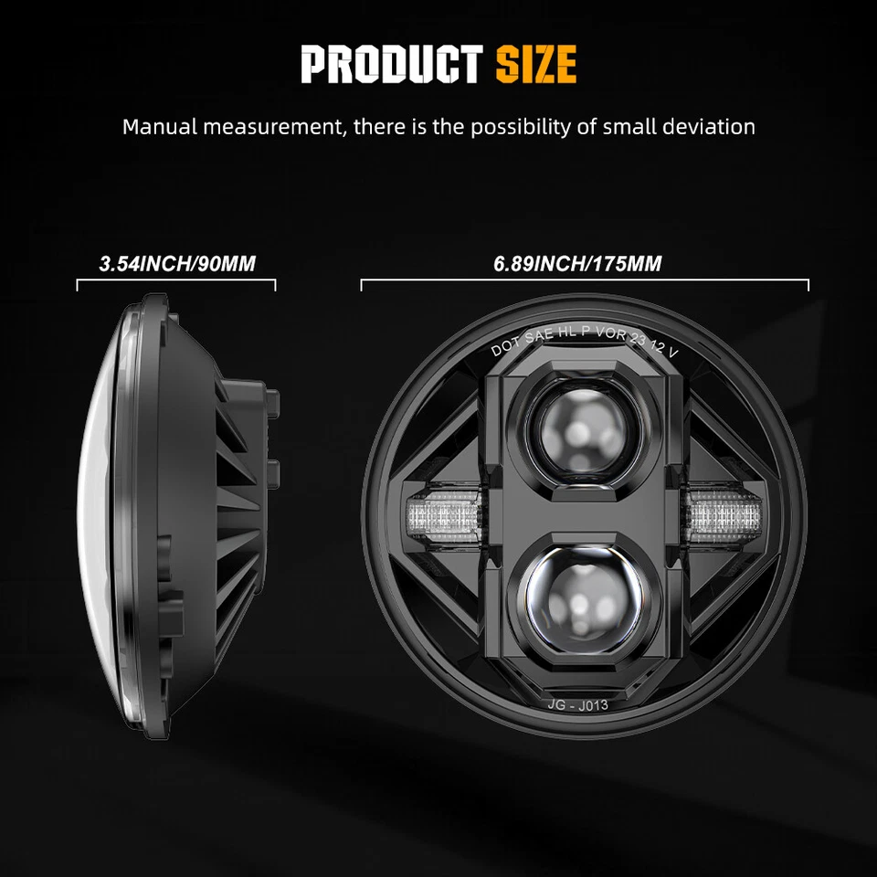 2x 7'' LED Faros Angel Eyes Intermitentes Certificado E para Lada Niva Redondos - Imagen 2 de 4