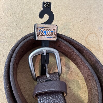 English Bridle Leather Vintage Women\'s Belt 34 Boston Leather 1801 Belt milled English Bridle Leather Brown  main image 3