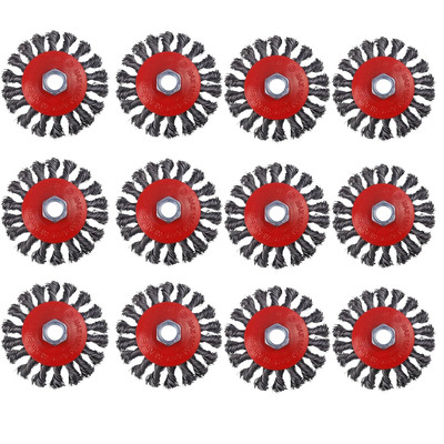 12 Pack 4 Inch Wire Wheels for Angle Grinder, Wire Brush for 4 1/2 Angle Grinder