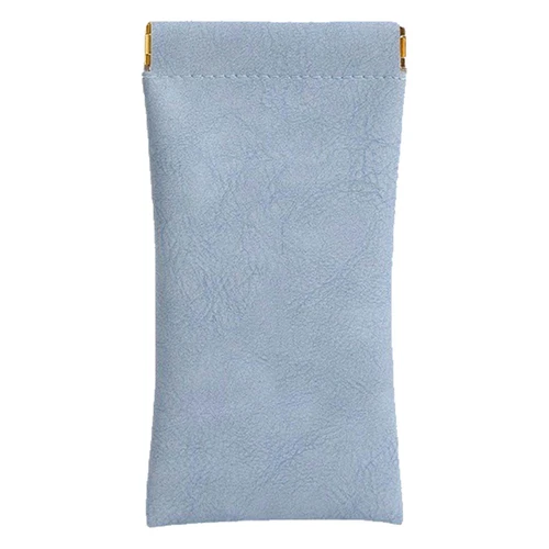 4x Blue Leather Mouth Snapped Sunglasses Eyeglass Case Soft Pouch Bag Pocket HOT - Picture 14 of 18