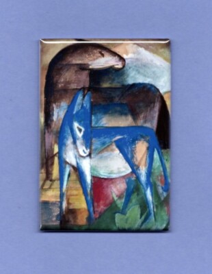 FRANZ MARC *2X3 FRIDGE MAGNET* ARTIST PAINTER FINE ART GERMAN EXPRESSIONISM BLUE