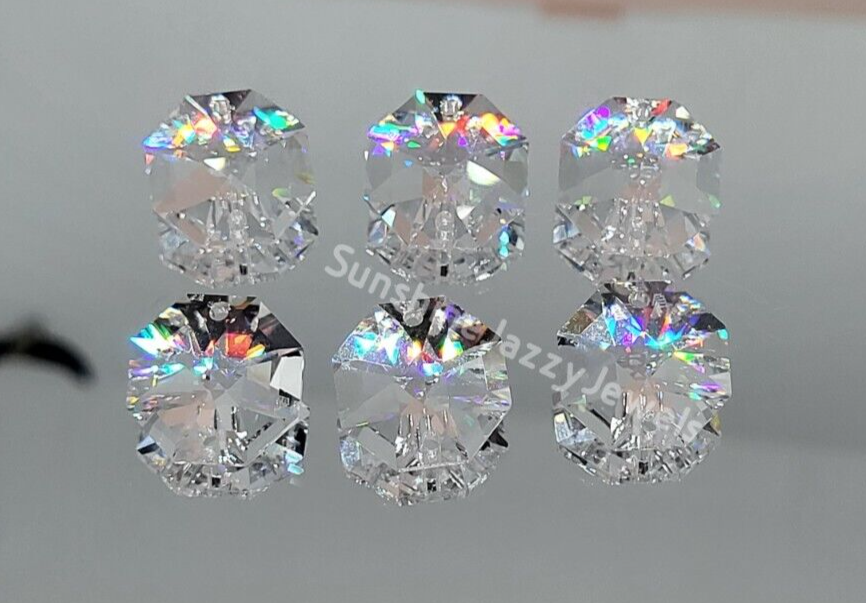 Swarovski Crystal Clear 2 Hole Octagons 8116; 12mm (12pc) or