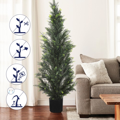 2 Packs Christmas Tree with Pot Bushy Artificial Tree Festive Home Decor 4/5/6ft - Picture 64 of 113