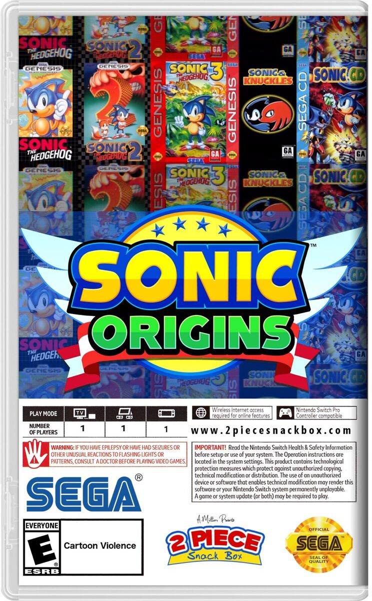 Sonic Origins (Cover Art Only) No Game Included (2 Pack) + Bonus Cover