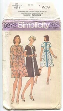 SIMPLICITY PATTERN 6272 MISSES' SHORT TENT DRESS SZ 16 BST 38 UNCUT 1974