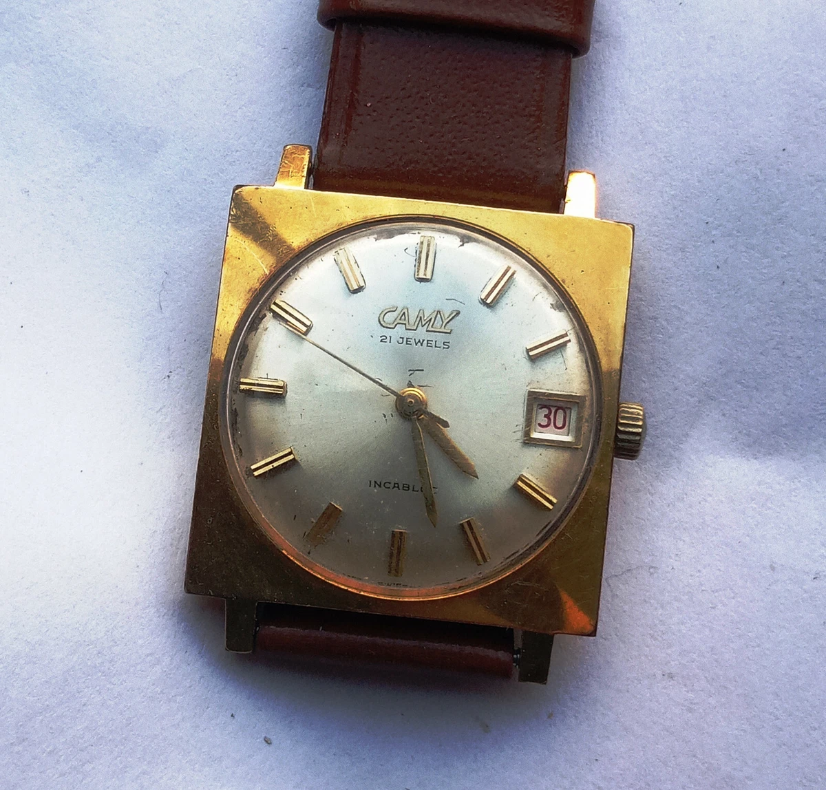 Vintage Camy 21 Jewels Incabloc Cream Dial Men s Wrist Watch eBay