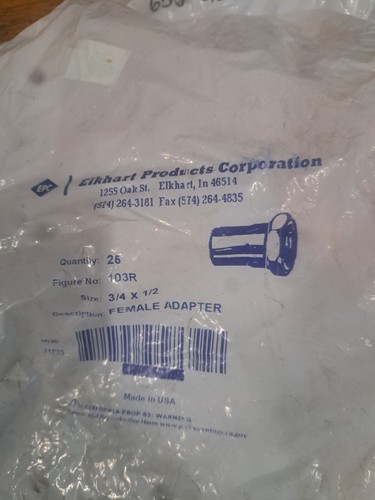 EPC 30156 103R Series Reducing Pipe Adapter 3/4" x 1/2" Sweat x FNPT Copper 25pc