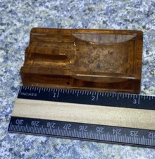 Vtg 2 Mini Rectangular Glass Ashtrays W  Caddy Retro Elegant Depression tray