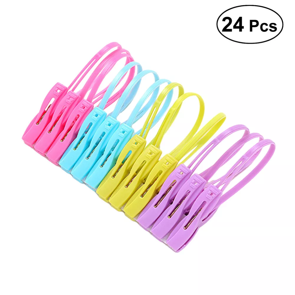 24 PCS Hanger Clips Clothes Clips Clothes Hangers Sock Dryer