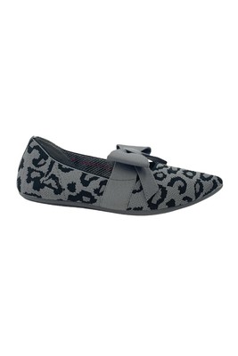 Skechers Women's Cleo Point Knit Flats Wild Charmer Charcoal Leopard