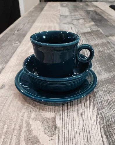 Fiestaware,  Juniper, Blue Green, HLC, 3 piece set