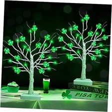 Prelit & Timer - St. Patrick's Day Tree Decorations, 2 Pack 18 Inch Tabletop Prelit & Timer - St. Patrick's Day Tree Decorations, 2 Pack 18 Inch Tabletop - Image 1
