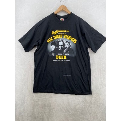 Fruit of the Loom Three Stooges T-Shirt Mens XL Black Vintage Panther Beer 1999