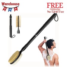 Long Handle Dual Sided Back Scrubber Shower Brush 17 to 25 Inch Body Exfoliator