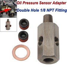 1/8" NPT Oil Pressure Sensor Tee to NPT Adapter Turbo Supply Feed Line Gauge 1X