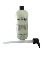 Philosophy Basil Cucumber Cooler Shampoo Shower Gel  Bubble Bath 32 oz pump