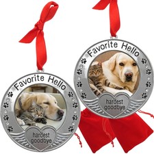 Pet Memorial Christmas Ornaments - Picture Ornament for a Pet - Engraved with...