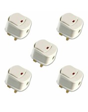 5 Mains Plug Top With On/Off Switch 13A Amp Fused 3 Pin Switched Neon Light 