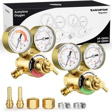 Small Oxygen Acetylene Regulator Set, CGA 540 and CGA 200 Fit Outlet Thread 9...