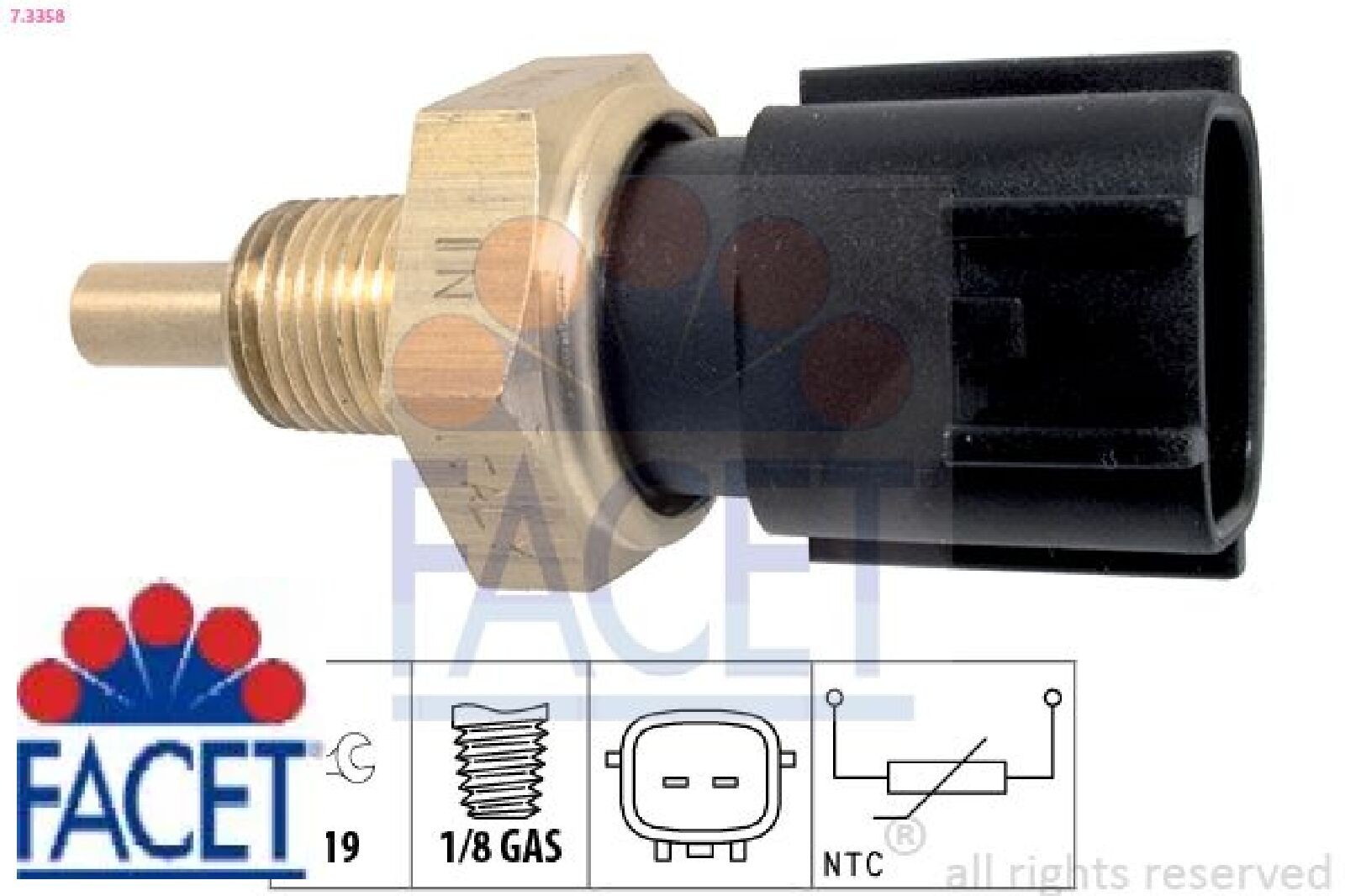 FACET 7.3358 Sensor für Kühlmitteltemperatur Sensor Kühlmittelsensor