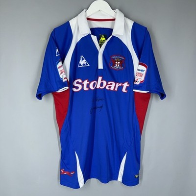CARLISLE UNITED 2009 2011 HOME MATCH WORN SIGNED SHIRT #8 KAVANAGH