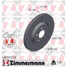 2x Zimmermann Scheibenbremse hinten A2234233300 400.5571.30