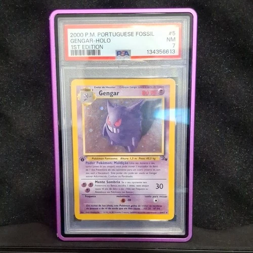 Pokémon Gengar Holo Rare 1st Edition Fossil PSA 7 Portuguese 5/62