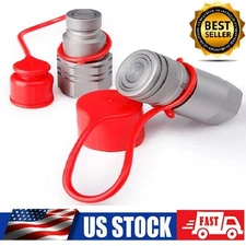 Flat Face Hydraulic Coupler 1/2" Body x 1/2" NPT Thread for Bobcat Skid Steer