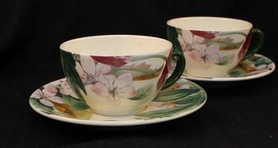 Faiencerie De Gien Volupte Group of 2 Cup and Saucer Sets
