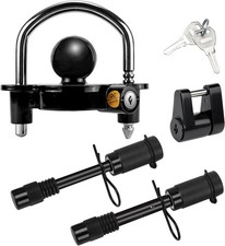 Trailer Hitch Lock Set Includes Black Universal Trailer Locks Ball Hitch 12... Trailer Hitch Lock Set Includes Black Universal Trailer Locks Ball Hitch 12...