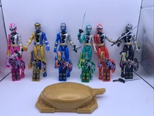 Power Rangers Dino Fury 6” Action Figures Lot Of 6 Plus Weapons And Clip