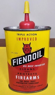 Vintage Fiendoil Oil Tin Can 3oz Rust Inhibitor Gas Station Advertising Empty