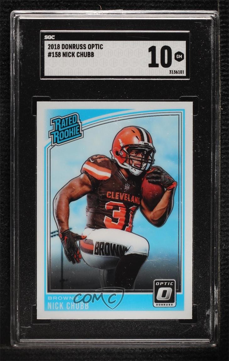 2018 Donruss Optic Rated Rookie Nick Chubb #158 SGC 10 GEM Rookie RC ni4