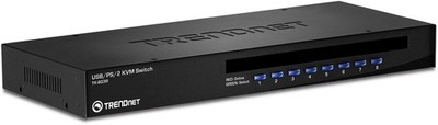 TRENDnet 8-Port USB/PS2 Rack Mount KVM Switch, TK-803R, VGA & USB