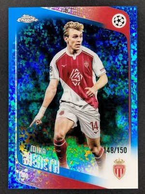 Mika Biereth  2025-26 Topps UEFA Club Blue Foil Sparkle  /150 RS Monaco 178