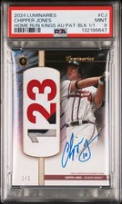2024 Topps Luminaries Chipper Jones Home Run Kings Patch - Black 1/1 PSA 9