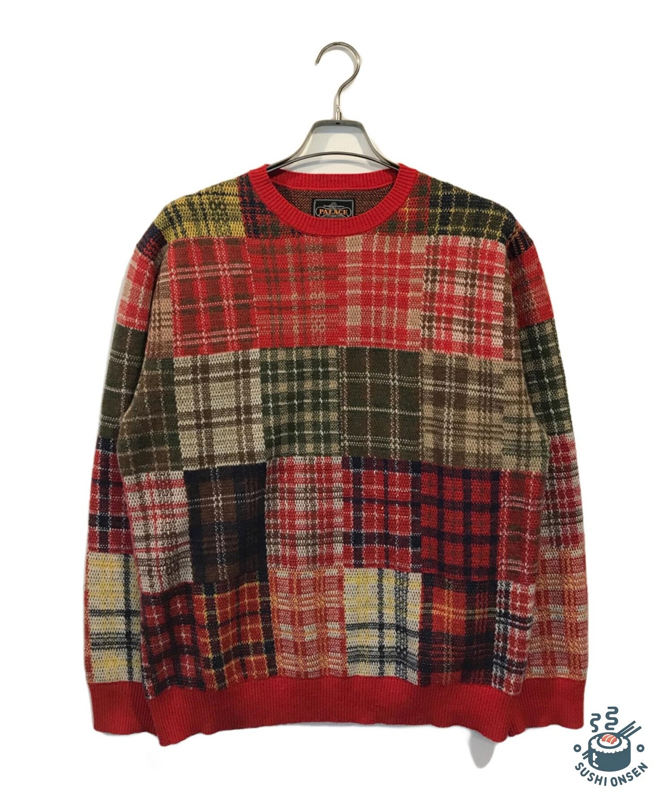 PALACE × BEAMS PLUS CREW KNIT PATCHWORK JACQUARD … - image 1