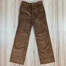 Vintage 70 Womens Corduroy Pants Brown H.I.S Size 28x31 Wide Leg Good Condition 