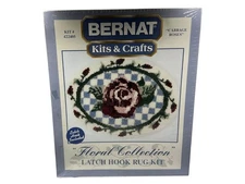 Bernat Kits & Crafts Floral Collection Cabbage Roses Latch Hook Rug Kit