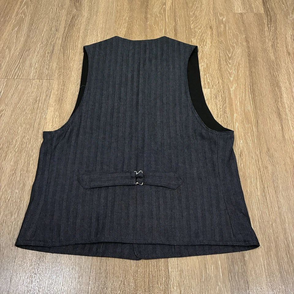 Wah Maker Mens Vest Grey Size M Medium Vintage Limited Edition Denim Herringbone - Image 4 of 4