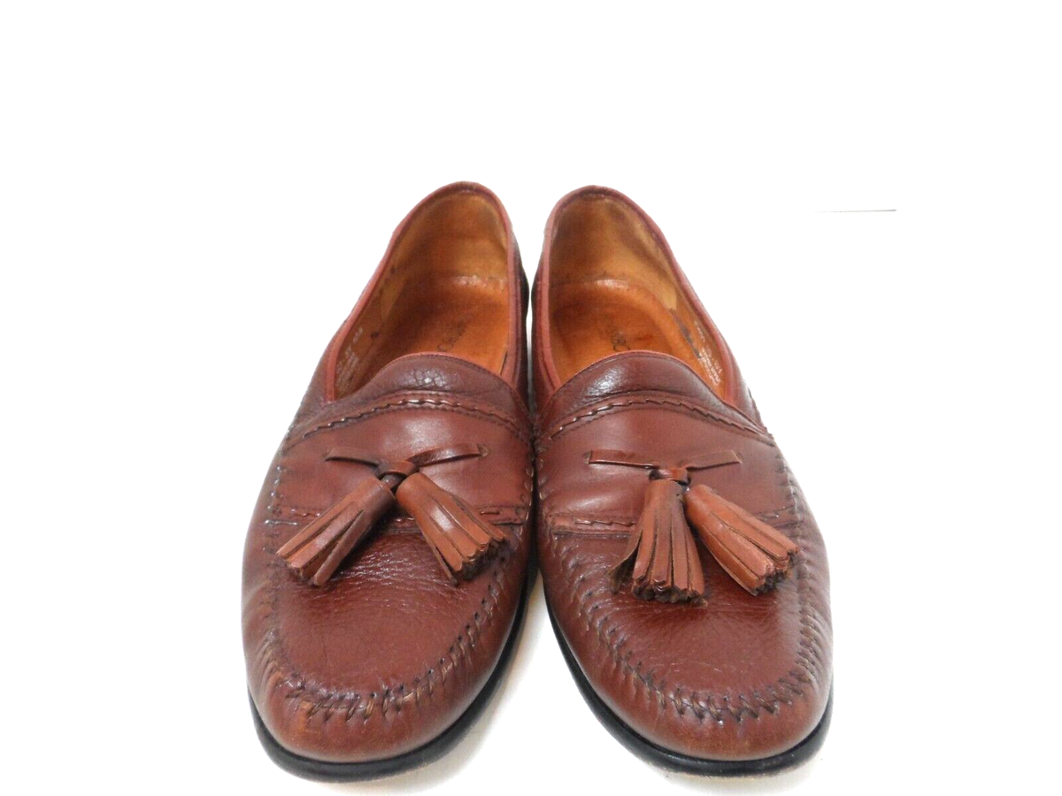 Brass Boot Mens Brown‎ Leather Tassel Loafers Slip On Casual Shoes Spain Size 9 Brass Boot Mens Brown Leather Tassel Loafers Slip On Casual  main image 2