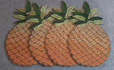Pineapple Shaped Beaded Placemats/Charger Set of 4