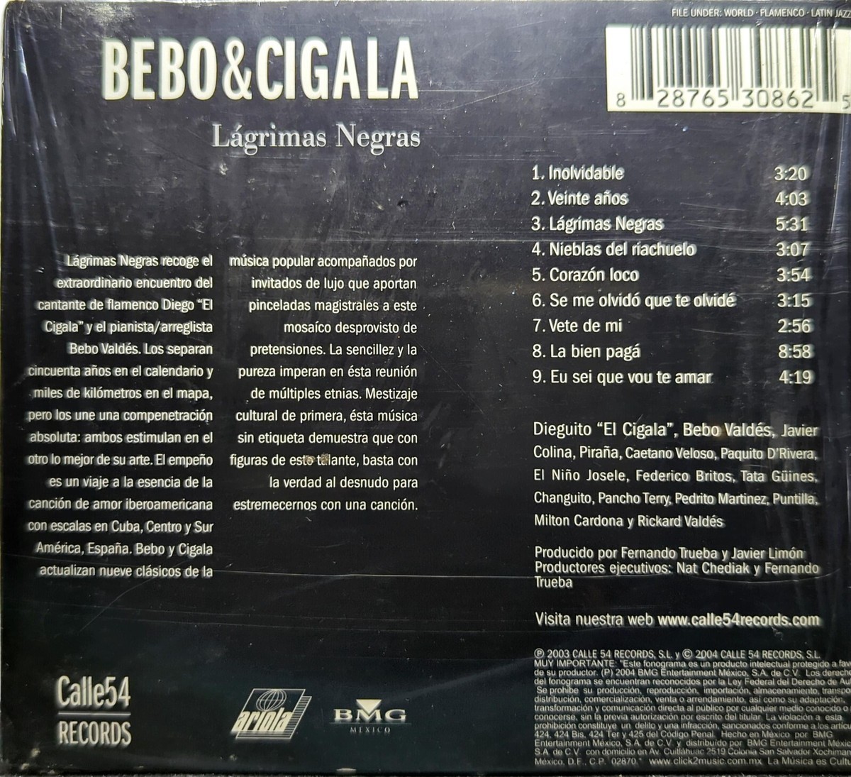 Bebo & Cigala – Lágrimas Negras (2003, CD) 828765308625| eBay