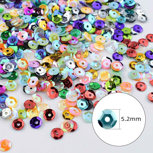 21600 Pcs Loose Sequins Bulk 5MM Rainbow round Embroidery Sequins Cup for Craft - Picture 6 of 12