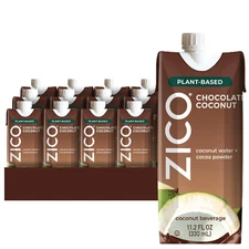 Zico Chocolate Coconut Water, Plant-Based, Chocolate Milk, 11.2 Oz (Pack of 12)